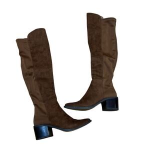 Steve Madden Steven Women's Boot Over Knee Riding Western Studded Brown 7M